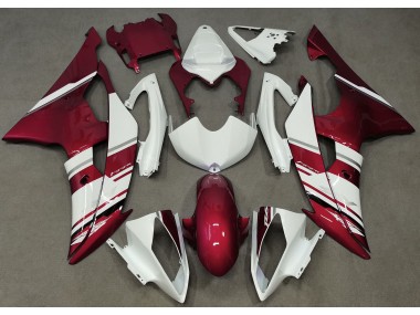 08-16 Estilo Blanco Brillante & Rojo OEM R6 Carenados Moto