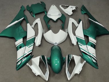 08-16 Estilo Blanco Brillante & Verde Espuma De Mar OEM R6 Carenados Moto