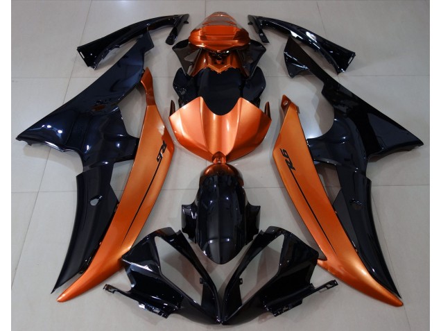 08-16 Negro Brillante & Naranja Claro R6 Carenados Moto 08-16 Negro Brillante & Naranja Claro R6 Carenados Moto
