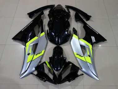 08-16 Negro Brillante & Plateado R6 Carenados Moto