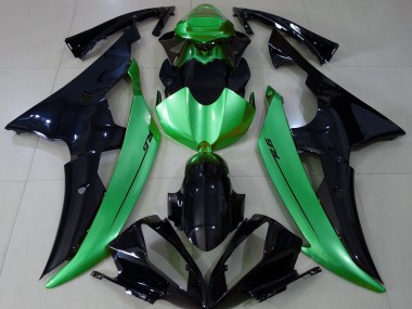 08-16 Negro Brillante & Verde Claro R6 Carenados Moto