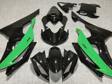 08-16 Negro Brillante & Verde R6 Carenados Moto