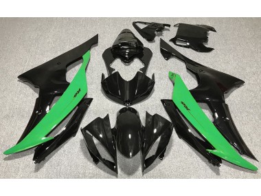 08-16 Negro Brillante & Verde R6 Carenados Moto