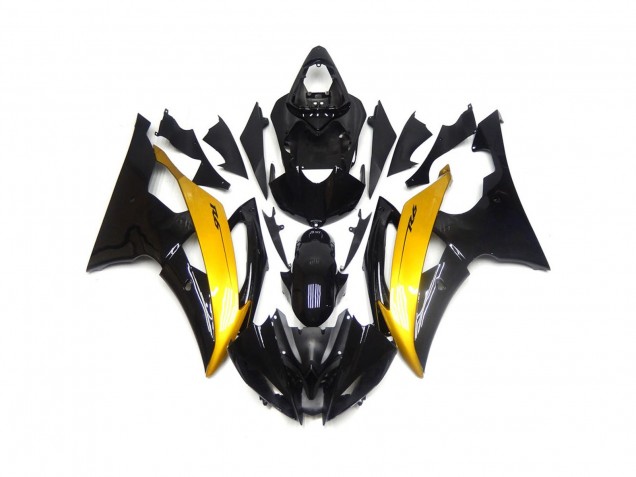 08-16 Negro & Dorado Brillante R6 Carenados Moto 08-16 Negro & Dorado Brillante R6 Carenados Moto