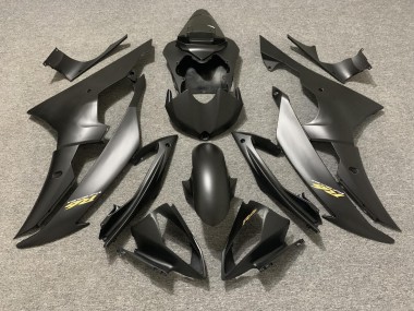 08-16 Negro Mate Con Logotipo Dorado R6 Carenados Moto