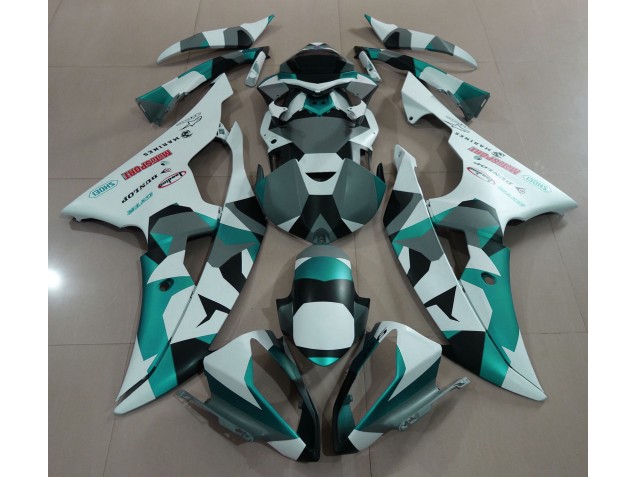 08-16 Nieve Verde Espuma De Mar Camuflaje R6 Carenados Moto 08-16 Nieve Verde Espuma De Mar Camuflaje R6 Carenados Moto