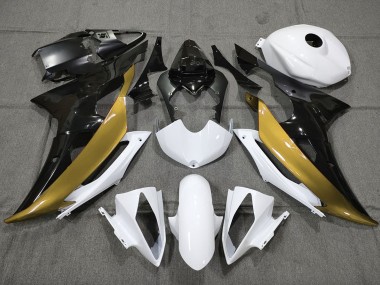 08-16 Oro Personalizado En Blanco & Negro R6 Carenados Moto