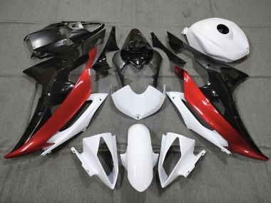 08-16 Personalizado Rojo Blanco & Negro R6 Carenados Moto