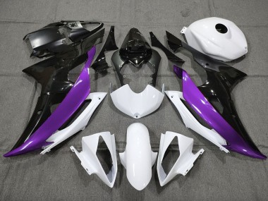 08-16 Púrpura Personalizado En Blanco & Negro R6 Carenados Moto