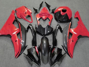 08-16 Rojo Brillante & Fibra De Carbono R6 Carenados Moto
