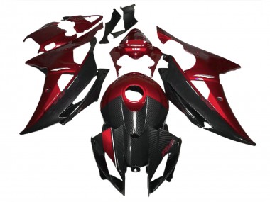 08-16 Rojo Con Estilo Fibra De Carbono R6 Carenados Moto
