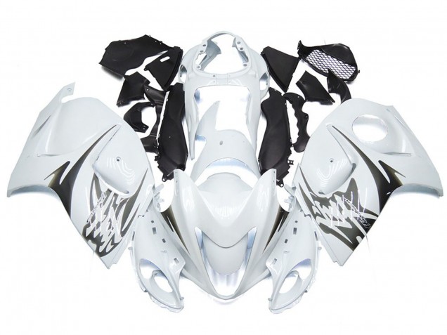 08-20 Blanco Brillante Con Logotipos De Estilo Plateado GSXR 1300 Carenados Moto 08-20 Blanco Brillante Con Logotipos De Estilo Plateado GSXR 1300 Carenados Moto