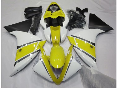09-11 Blanco Brillante & Amarillo R1 Carenados Moto