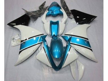 09-11 Blanco Brillante & Azul Claro R1 Carenados Moto