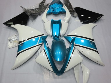 09-11 Blanco Brillante & Azul Claro R1 Carenados Moto