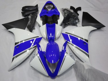 09-11 Blanco Brillante & Azul R1 Carenados Moto