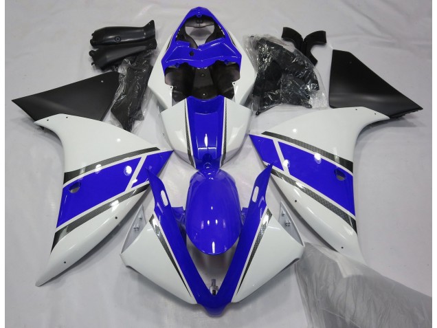09-11 Blanco Brillante & Azul R1 Carenados Moto