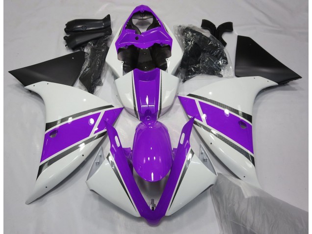 09-11 Blanco Brillante & Morado R1 Carenados Moto 09-11 Blanco Brillante & Morado R1 Carenados Moto