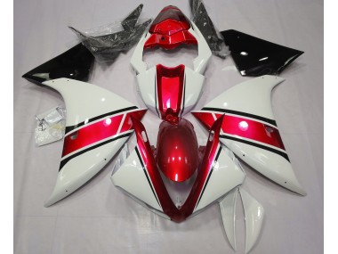 09-11 Blanco Brillante & Rojo Metalizado R1 Carenados Moto
