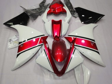 09-11 Blanco Brillante & Rojo Metalizado R1 Carenados Moto