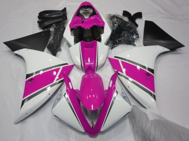 09-11 Blanco Brillante & Rosa R1 Carenados Moto