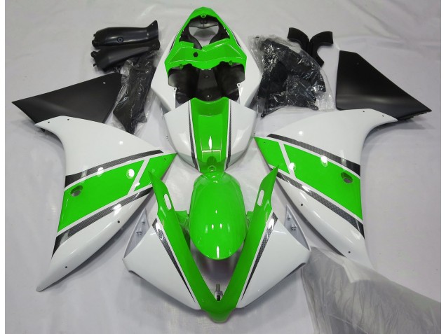 09-11 Blanco Brillante & Verde R1 Carenados Moto 09-11 Blanco Brillante & Verde R1 Carenados Moto