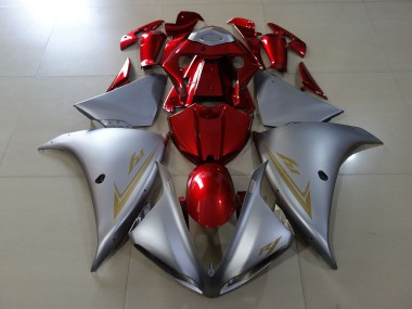 09-11 Plata Mate & Rojo Brillante R1 Carenados Moto
