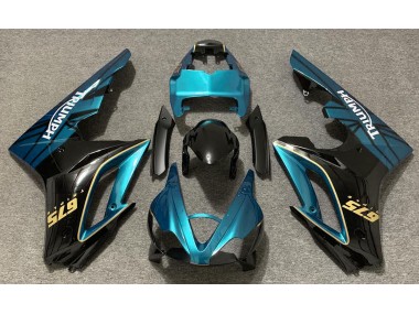 09-12 Azul Claro Brillante & Negro Daytona 675 Carenados Moto