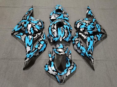 09-12 Azul Personalizado / Plata Camo CBR600RR Carenados Moto
