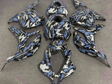 09-12 Azul & Plateado Camuflaje CBR600RR Carenados Moto