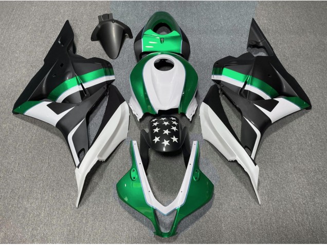 09-12 Estrella Negra Mate & Verde CBR600RR Carenados Moto 09-12 Estrella Negra Mate & Verde CBR600RR Carenados Moto