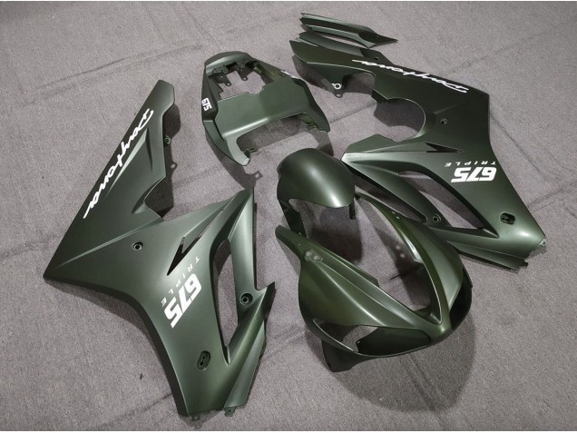 09-12 Mate Verde Blanco Daytona 675 Carenados Moto 09-12 Mate Verde Blanco Daytona 675 Carenados Moto