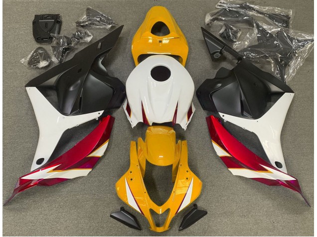 09-12 Rojo Brillo Blanco & Amarillo CBR600RR Carenados Moto 09-12 Rojo Brillo Blanco & Amarillo CBR600RR Carenados Moto