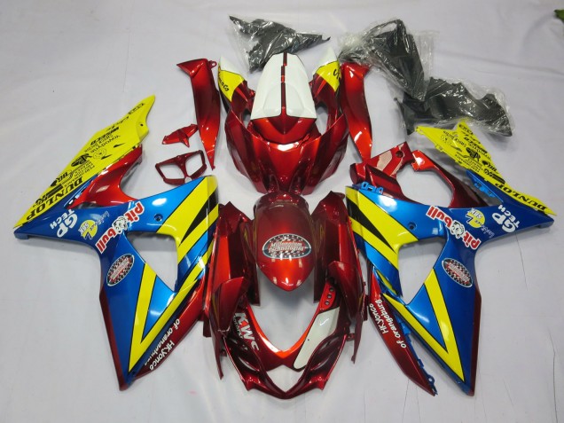 09-16 Amarillo Rojo & Azul GSXR 1000 Carenados Moto 09-16 Amarillo Rojo & Azul GSXR 1000 Carenados Moto