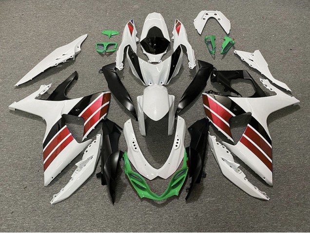 09-16 Blanco Brillante Rojo Negro & Verde GSXR 1000 Carenados Moto 09-16 Blanco Brillante Rojo Negro & Verde GSXR 1000 Carenados Moto