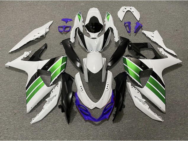 09-16 Blanco Brillante Verde Negro & Morado GSXR 1000 Carenados Moto 09-16 Blanco Brillante Verde Negro & Morado GSXR 1000 Carenados Moto