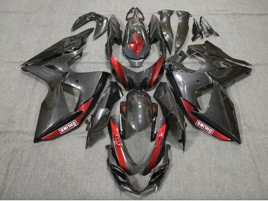 09-16 Fibra De Carbono Rojo GSXR 1000 Carenados Moto