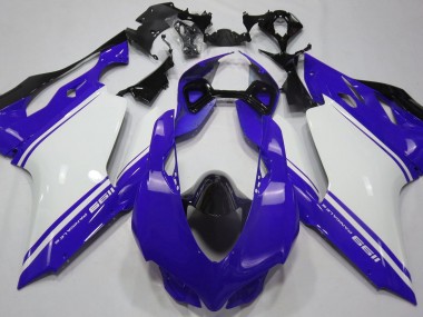 11-14 Azul Brillante Blanco & Negro Ducati 1199 Carenados Moto