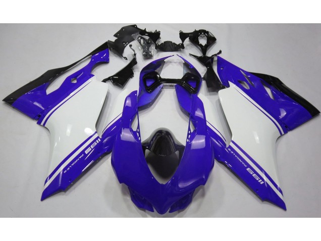 11-14 Azul Brillante Blanco & Negro Ducati 1199 Carenados Moto 11-14 Azul Brillante Blanco & Negro Ducati 1199 Carenados Moto