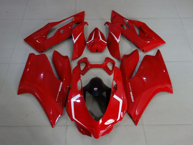 11-14 Rojo Brillante & Blanco Ducati 1199 Carenados Moto 11-14 Rojo Brillante & Blanco Ducati 1199 Carenados Moto