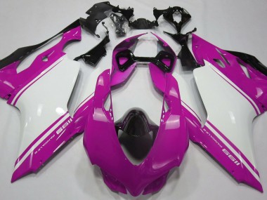 11-14 Rosa Brillo Blanco & Negro Ducati 1199 Carenados Moto