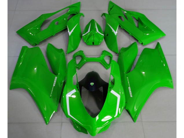 11-14 Verde Brillante & Blanco Ducati 1199 Carenados Moto 11-14 Verde Brillante & Blanco Ducati 1199 Carenados Moto