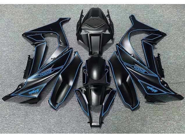 11-15 Forro Negro Mate & Azul ZX10R Carenados Moto 11-15 Forro Negro Mate & Azul ZX10R Carenados Moto