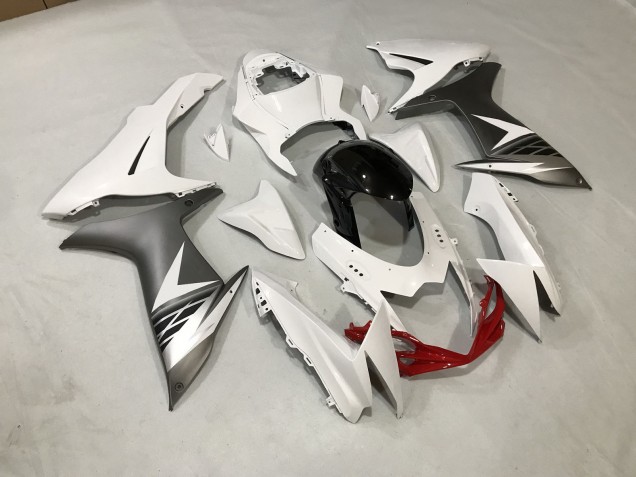 11-24 Blanco Brillante & Plata Mate GSXR 600-750 Carenados Moto 11-24 Blanco Brillante & Plata Mate GSXR 600-750 Carenados Moto