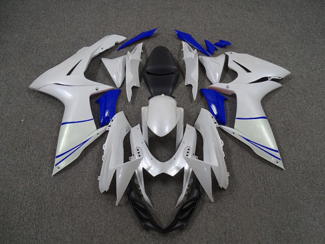 11-24 Blanco Perla & Azul Oscuro GSXR 600-750 Carenados Moto 11-24 Blanco Perla & Azul Oscuro GSXR 600-750 Carenados Moto