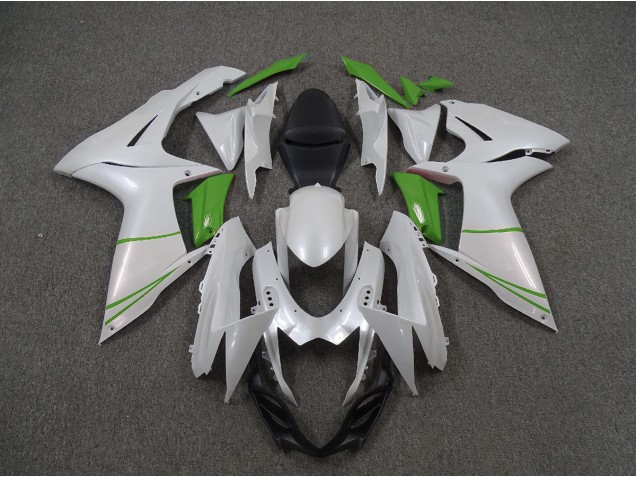 11-24 Blanco Perla & Verde GSXR 600-750 Carenados Moto 11-24 Blanco Perla & Verde GSXR 600-750 Carenados Moto