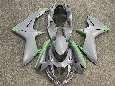 11-24 Detalles En Gris Nardo Mate & Verde GSXR 600-750 Carenados Moto