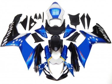 11-24 Estilo Azul Con Estrellas Rojas GSXR 600-750 Carenados Moto