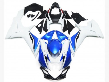 11-24 Estilo Blanco Brillante & Azul GSXR 600-750 Carenados Moto