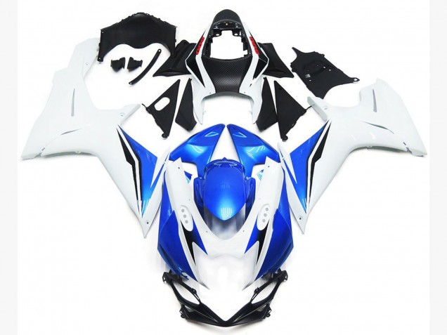 11-24 Estilo Blanco Brillante & Azul GSXR 600-750 Carenados Moto 11-24 Estilo Blanco Brillante & Azul GSXR 600-750 Carenados Moto